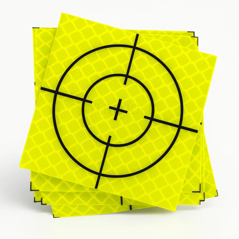 60PCS 40×40mm Green Reflective Survey Targets Adhesive Reflective Tape Target Sheets for Total Stations Laser Tools Green 40mm