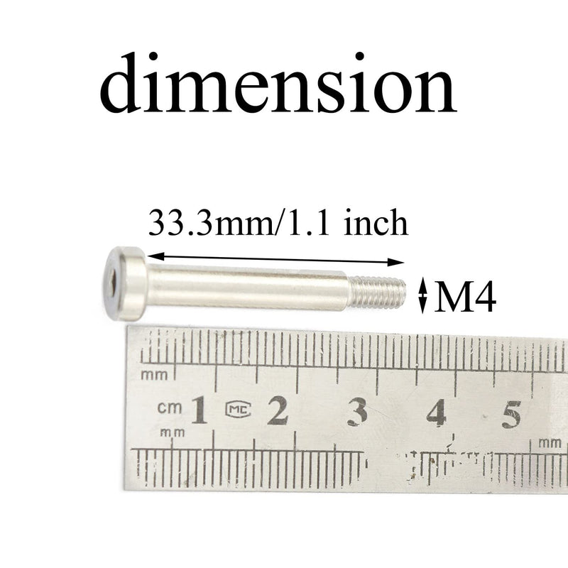 [Australia - AusPower] - 4pcs 304 Stainless Steel Hex Socket Shoulder Bolt M4 Thread 5mm Shoulder Dia 25mm Shoulder Length for Textile, Hydraulic, Injection Molding and Machinery Industries M4x25mm 