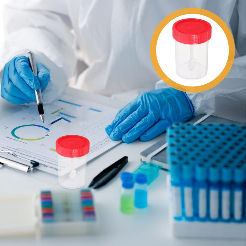 Healifty Sample Cups Pack of 50 40 ml Plastic Containers with Leak-proof Screw Lid for Chair Samples Laboratory Supplies Sealed Chair Container for Medical Sampling