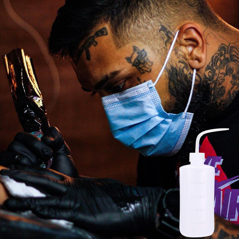 [Australia - AusPower] - UPTATSUPPLY 3 PCS Tattoo Bottle Squeeze Wash Bottle Convenient Green Soap Supply Wash Tattoo Accessories (500ml) 3PC 500ML white 