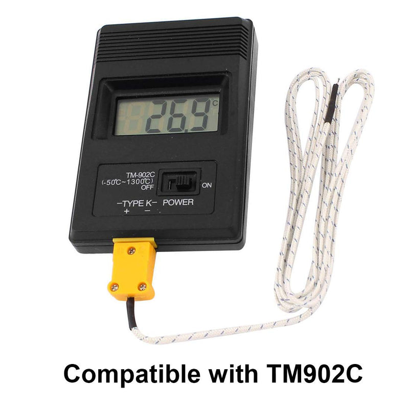 [Australia - AusPower] - DAOKI 5PCS K-Type Mini-Connector Thermocouple Temperature Probe 3M/9.8ft Wire Measure Range -50~400 °C（-58~752℉）for TM902C/ TES1310 Thermometer with 2PCS Thermocouple Plug 