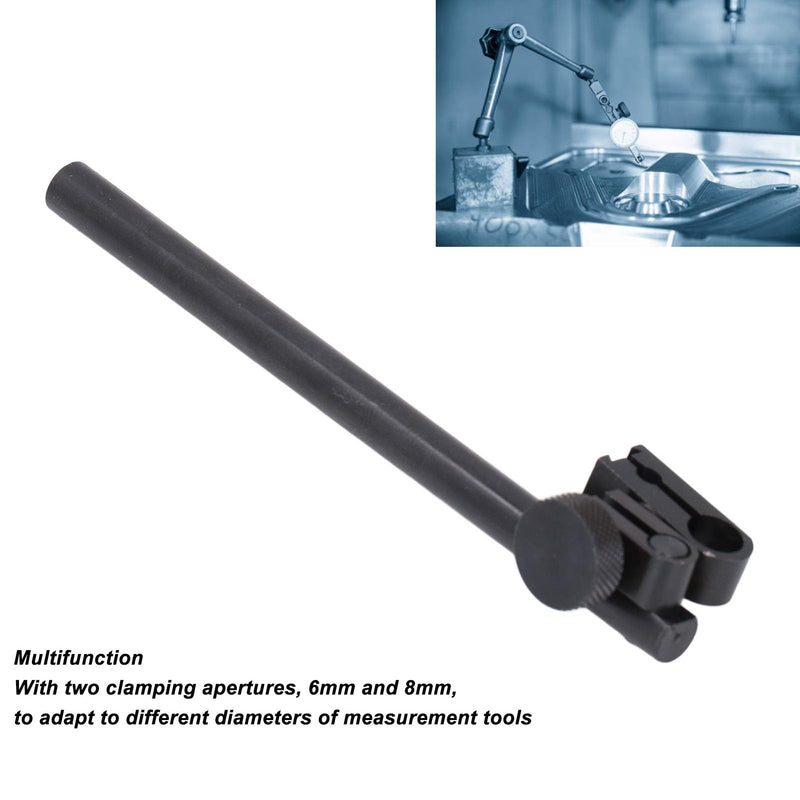 Dial indicator holder rod, round bar dial indicator holder rod and clamp with 6mm 8mm hole 120mm length, aluminum alloy dial indicator holder with swivel dovetail, for dial indicator height gauge