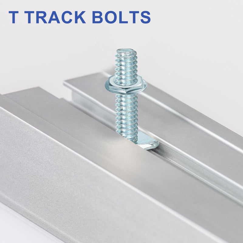 20 T Track Bolts T Bolts T Slot Hardware T-Rail Fittings For Woodworking Fixtures And Fixed Installation 10pcs