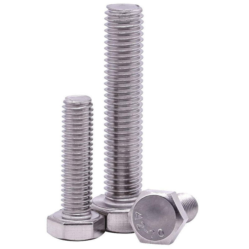 [Australia - AusPower] - 1/4-20 x 2-1/4" Hex Head Bolts Screws, 304 Stainless Steel 18-8, Fully Threaded, Hexagon Head Cap Bolts Screws, Coarse Thread UNC, 10 PCS 1/4-20 x 2-1/4" 