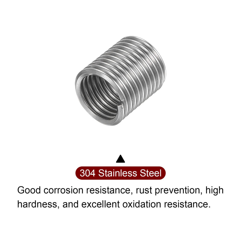 [Australia - AusPower] - 10pcs Wire Thread Inserts M10 x 1.5 2D 304 Stainless Steel Helical Coiled Wire Threaded Sleeve 