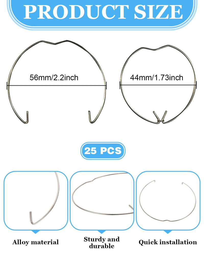 Pack of 25 Snap Ring for GU10 MR16 Diameter Downlight Retaining Spring Rings Clips LED Halogen Lamp Holder 50 mm, Clamping Ring, Lamp Retaining Spring Clip A:25PCS