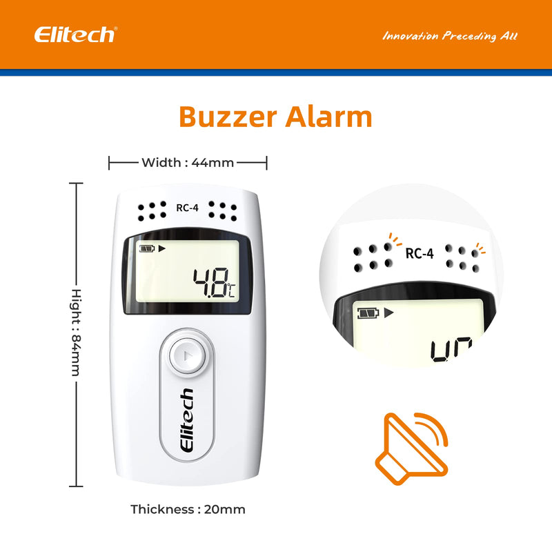 [Australia - AusPower] - Elitech Digital Temperature Data Logger Medical Refrigerator Thermometer Vaccine Fridge Temperature Monitor, RC-4 RC-4 Temp Probe 1 
