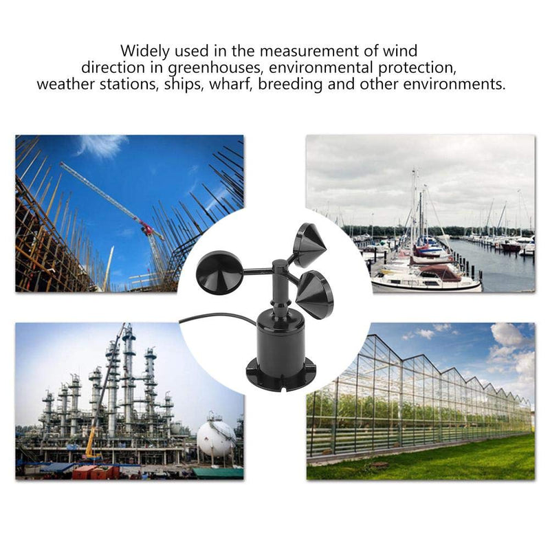 [Australia - AusPower] - Mumusuki 0-70 m/s Ambient Signal Output Pulse Type Carbon Wind Speed Sensor Anemometer Three Cups Transmitter Wind Speed Sensor Anemometer 