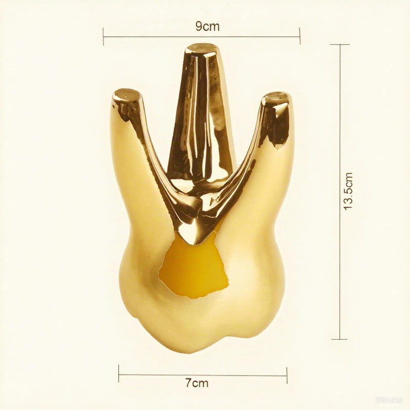 Tooth Sculpture for Display Decoration Clinic Desktops, Golden | dental decorations for office tooth model gift for display decoration clinic desktops dental student gift gold