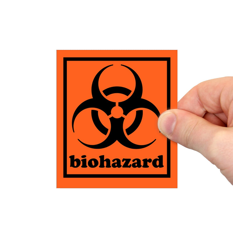 SmartSign (500-Pack) Biohazard Labels with Symbol on a Roll, 3.5" x 4", Fluorescent Paper Labels With Permanent Adhesive, for Medical, Industrial Use, Orange/Black with Border, Made in USA