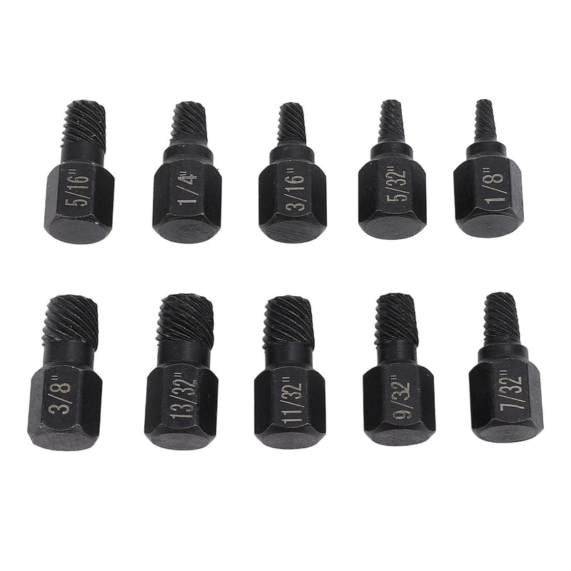 Aramox 10-Piece Screw Extractor Set, CR V Steel | Left extractor set for broken screws, made of chrome vanadium steel, incl. screwdriver