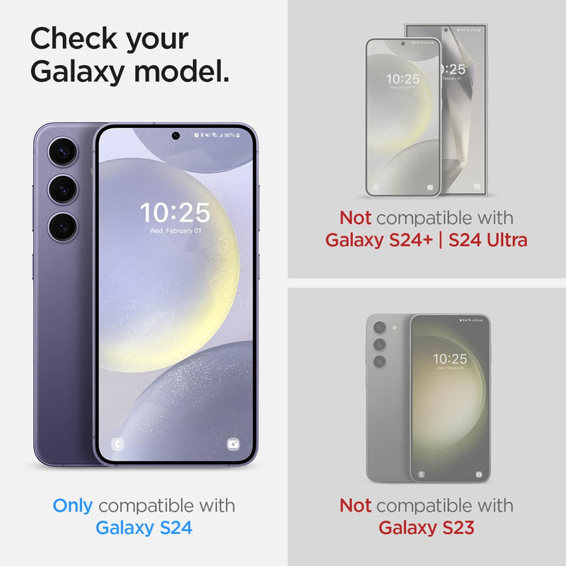 [Australia - AusPower] - Spigen Camera Lens Screen Protector [GlasTR EZ Fit Optik Pro] Designed for Galaxy S24 [Case Friendly] - Black [2 Pack] 