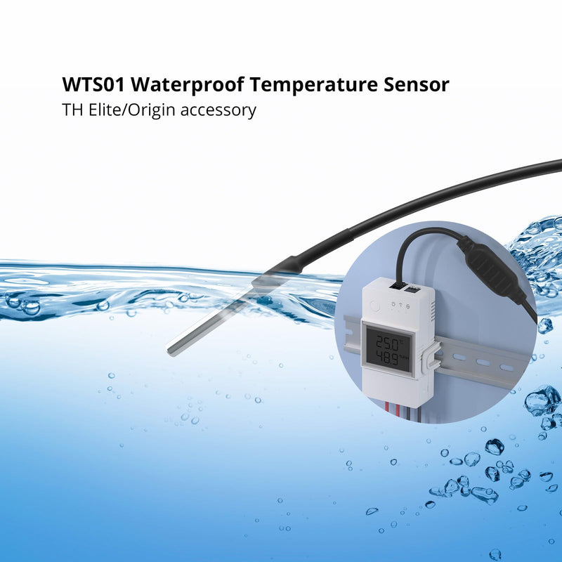 [Australia - AusPower] - SONOFF WTS01 Temperature Sensor Waterproof Temp Sensor Works with THR320D Elite/THR316D Elite/THR320D Origin/THR316D Origin/AL560,SONOFF TH Elite/TH Origine Accessories 