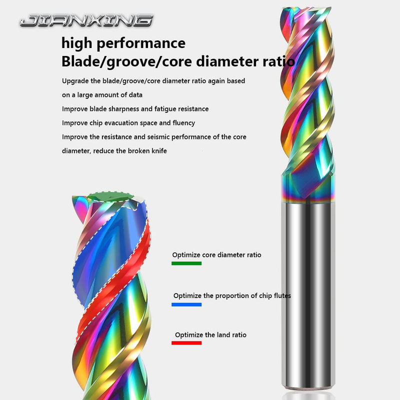 [Australia - AusPower] - 2mm Carbide Square End Mill for Aluminum & Copper Applications, 3-Flute, HRC 55 Deg, DLC Coating, End Mill Bits, High Feed U-Type Design, for Roughing and Finishing (3 Pieces) 2mm (3 Pieces) 