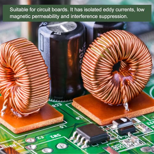YOKIVE 2 Pieces Toroid Core Ferrite Ring Black Grey 27.3 mm x 14.2 mm x 11 mm | Iron powder inductor ferrite rings, good for power converters