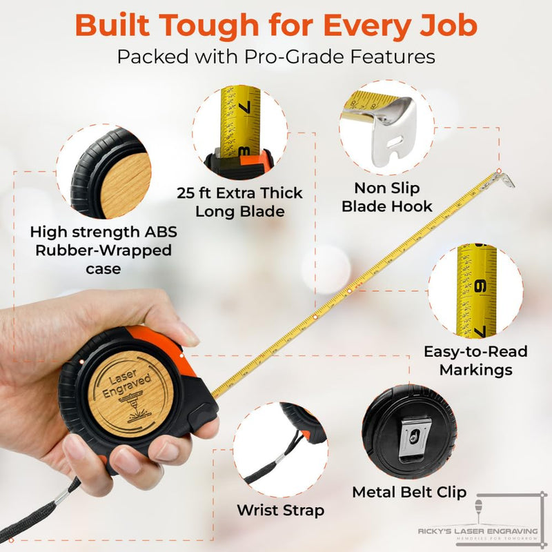 Papa Gifts from Kids – Funny & Useful Papa Birthday Gift, Fathers Day Gift for Papa, Practical Gift for Dad Who Fixes Things, 25 Ft Tape Measure Tool