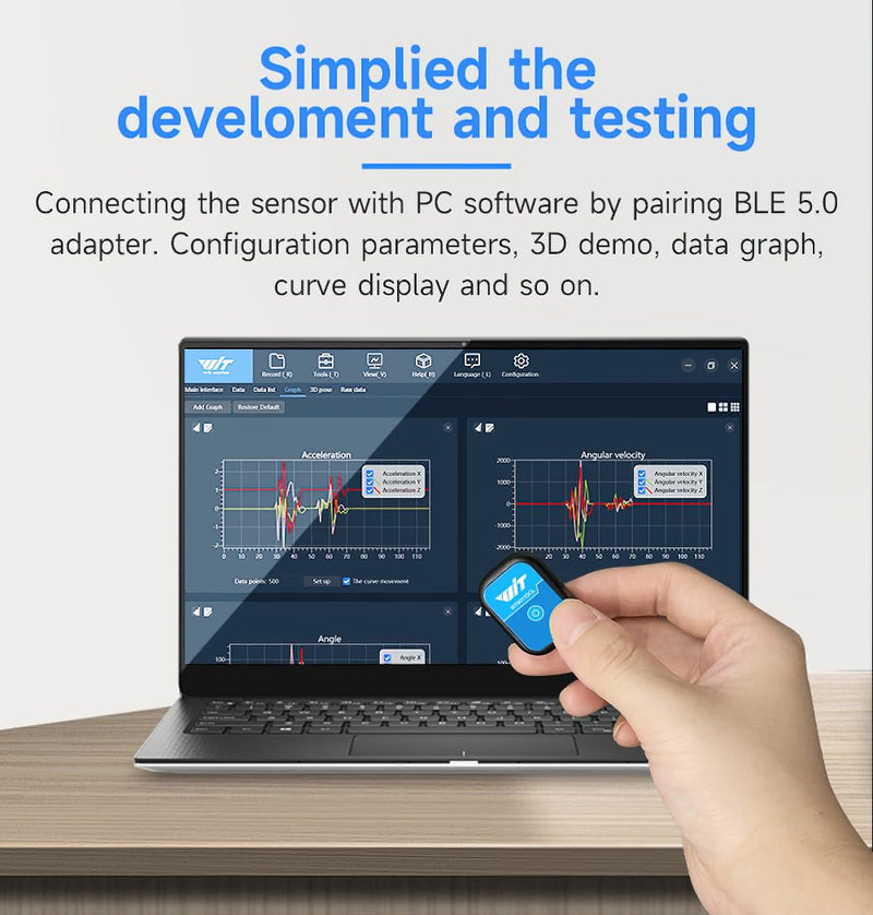 [Australia - AusPower] - [Bluetooth 5.0 Accelerometer+Inclinometer] WT9011DCL MPU9250 High-precision 9-axis Gyroscope+Angle(XY 0.2° Accuracy)+Magnetometer with Kalman Filter, Low-power 3-axis AHRS IMU Sensor for Arduino 