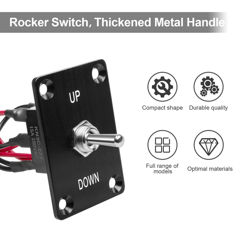 [Australia - AusPower] - Button Switch Rocker Switch Toggle Switch Self Reset Six Pin Three Position UP/Down Prewired Power Transfer Switch with Mounting Plate,Waterproof Cap. Up-Down 