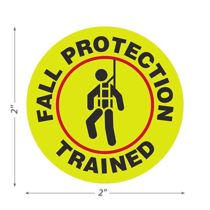 SmartSign Fall Protection Trained Pack of 5 Hard Hat Labels | Retro-Reflective, 2" Circle