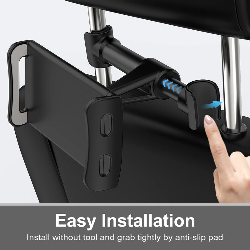 [Australia - AusPower] - Car Headrest Backseat Mount,Phone/Tablet Car Mount, Adjustable Devices Holder for 4-11 inch Tabltes/Phones, Compatible for iPhone 14 13 12 11 Pro Max, S22,S21, iPad Air,Tabs Black 