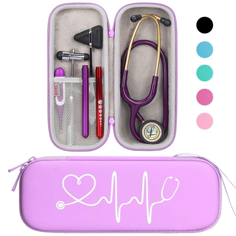 [Australia - AusPower] - BOVKE Purple Stethoscope Case with 12Pcs Nurse Supplies Kit 
