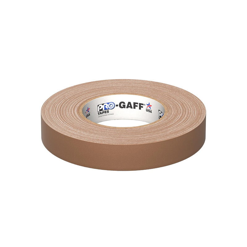 1" Width ProTapes Pro Gaff Premium Matte Cloth Gaffer's Tape With Rubber Adhesive, 11 mils Thick, 55 yds Length, Tan (Pack of 1)