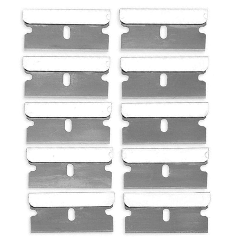 WEKOIL Razor Blades Metal Scraper Tool Pull Push Glass Scraper Stove Top Scraper Window Ceramic Scraper with10 PCS Single Edge Replacement Scraper Blades Removing Decal Label Residue Sticker,Silver Set A - NewNest Australia