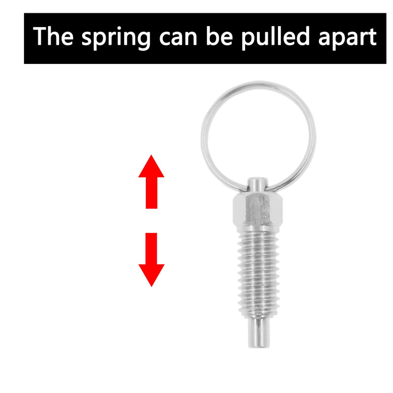 [Australia - AusPower] - Spring Plunger with Pull Ring,TTZEZE M6-3mm/0.12''Stainless Steel Stubby Hand-Retractable Spring Plunger,Non-Locking Type Index Plunger 2 PCS M10-6mm/0.24'' 2 PCS M10-6mm/0.24'' 