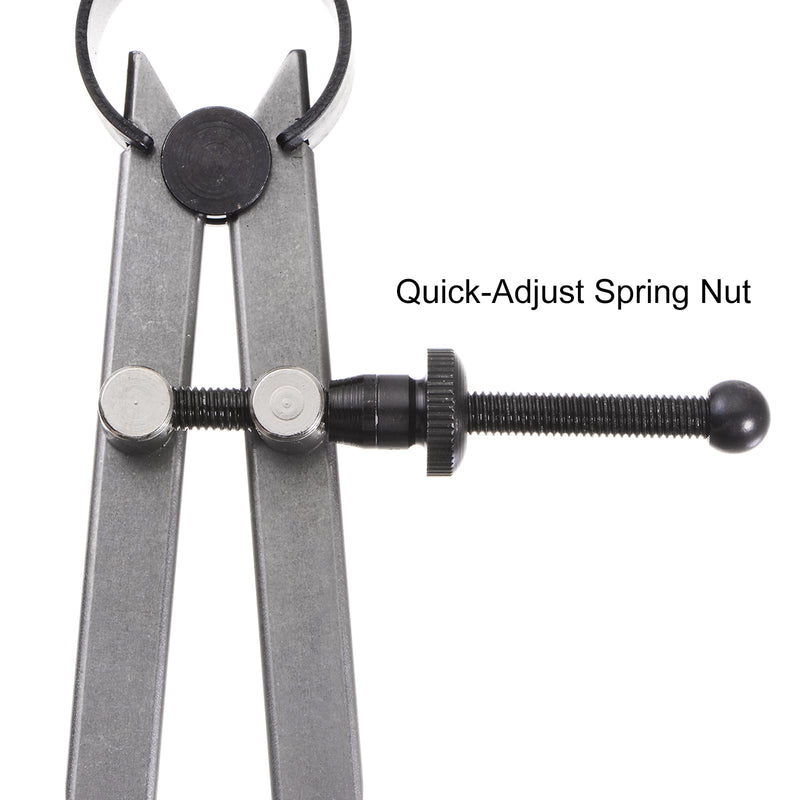 [Australia - AusPower] - HARFINGTON Spring Joint Caliper 16 inch / 400mm Adjustable Spring Divider Caliper with Solid Nut for Metalworking Geometry Drawing Woodworking, Flat Leg 
