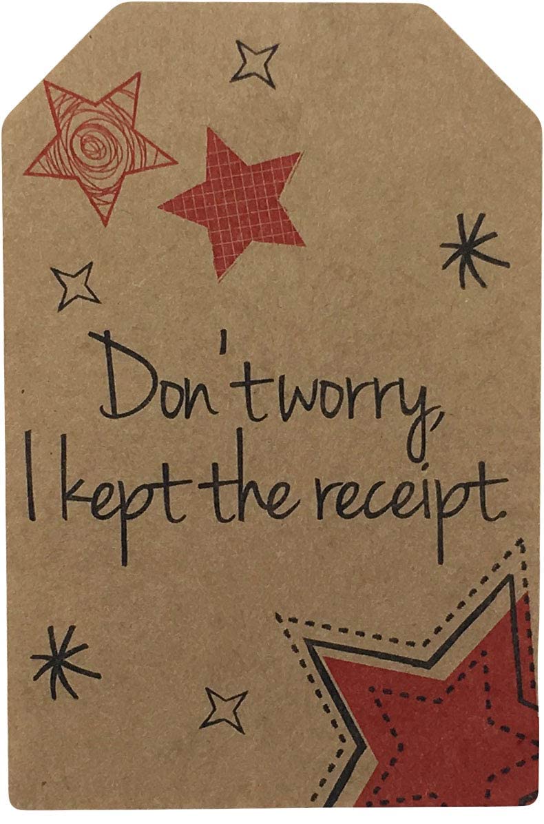 Natural Kraft Sarcastic Funny Gift Tags Holiday Present Stickers 2 x 3 Inch 100 Total Labels