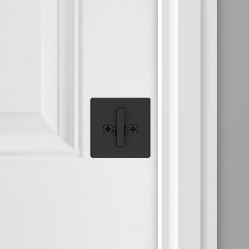 Kwikset 817 Deadbolt Lock, Matte Black Square Exterior Keyed Front Entry Door, Pick Resistant SmartKey Rekey Security, Single Cylinder Dead Bolt, with Microban Protection Contemporary New