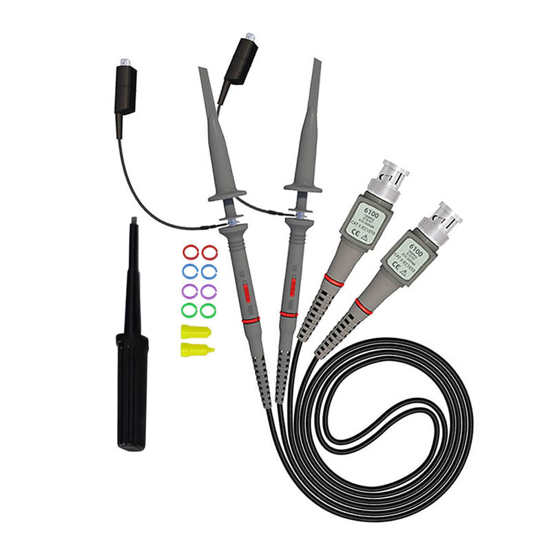 [Australia - AusPower] - Universal Oscilloscope Probe Kit, 100MHz Oscilloscope Clip Probes with Accessories Kit, 6PCS Test Lead Kit 