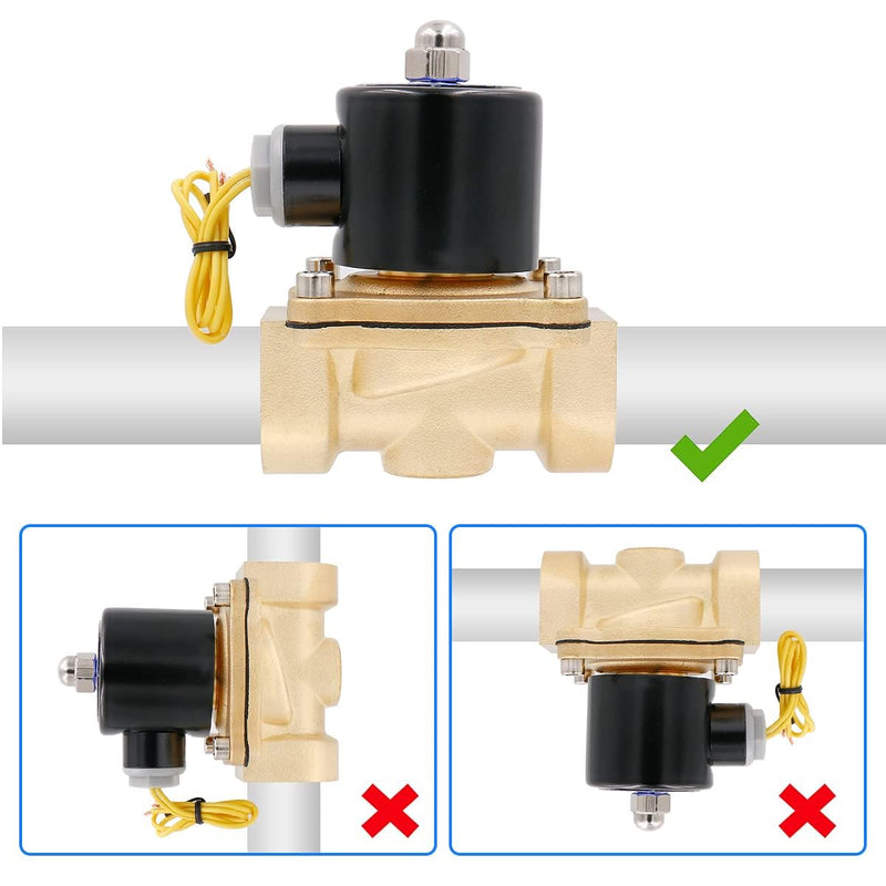[Australia - AusPower] - Baomain 1 inch DC 12V Brass Electric Solenoid Valve Water Air NC Valve 2W-250-25 