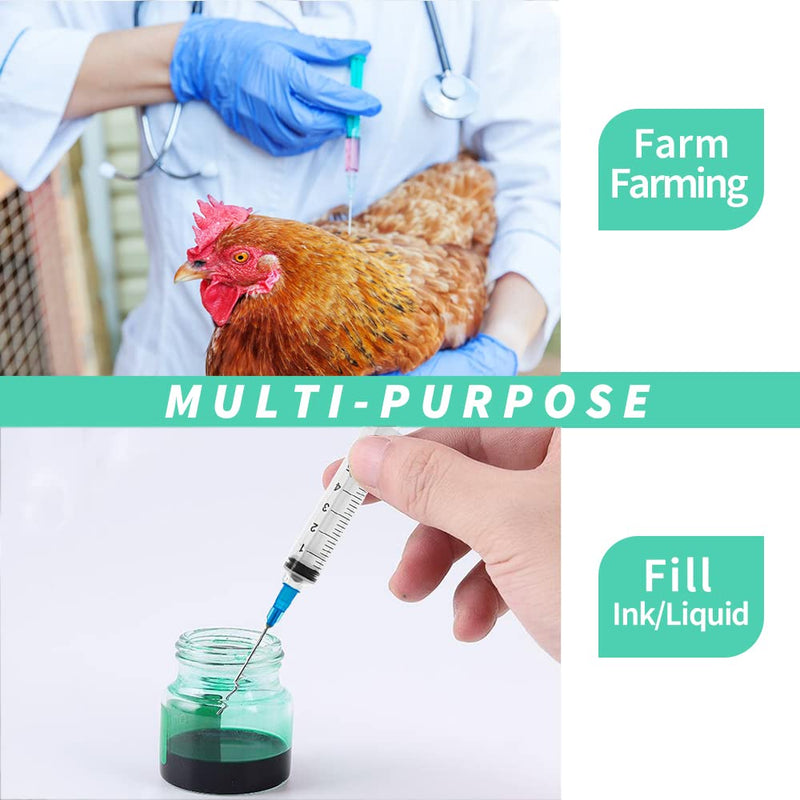 [Australia - AusPower] - 100 Pack 3ml Disposable Syringe with Needle 23Ga 1.0 Inch, Luer Lock Syringes, Individual Sterilized Wrapped 3mL-23G 1.0 100 Pack 