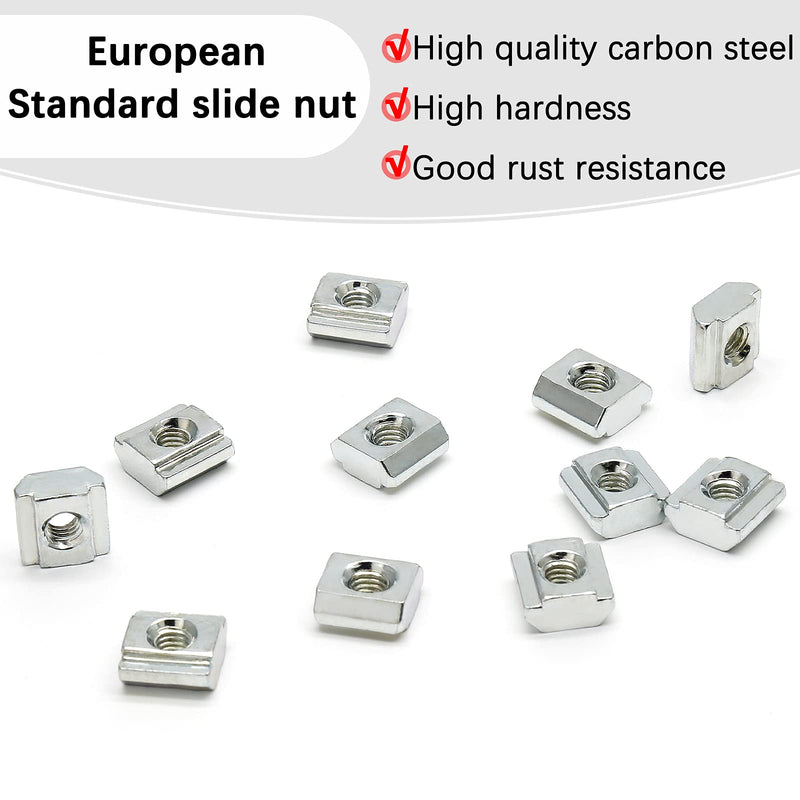 [Australia - AusPower] - 50 Pcs 3030 Series Sliding T Nuts Metric M5 Thread Slide in Hammer Head T-Nut, Sliding T-Nuts for Standard 8mm T-Slot Aluminum Extrusion Profile 30Series M5-50Pcs 