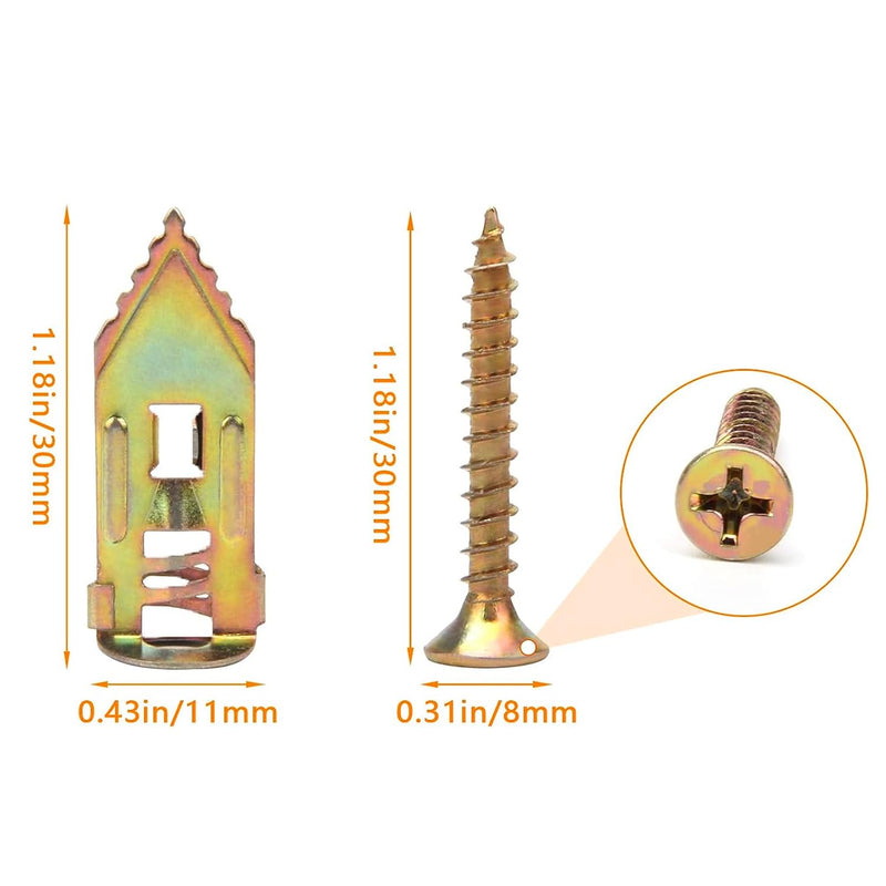 [Australia - AusPower] - 140 PCS Zinc Plated Steel Self-Drilling Anchors?Drywall Self-Drilling Anchors with Screws, Carbon Steel Hollow Wall Anchor Tapping Screw(0.47x1.18 in) 