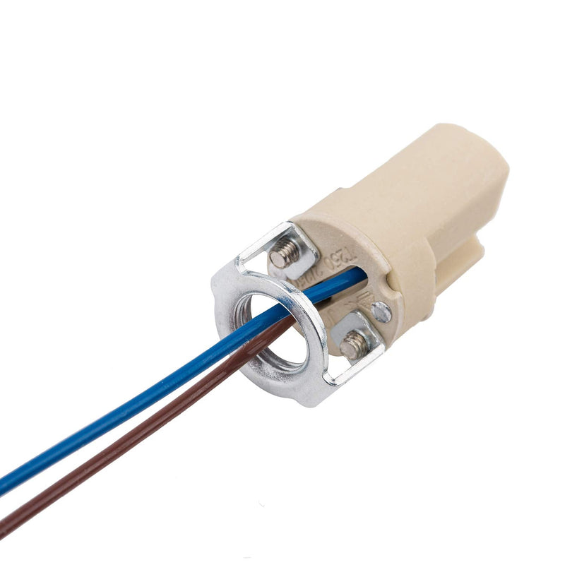 [Australia - AusPower] - G9 Base Bulb Socket Ceramic Lamp Holder Halogen Beads with Wire Stand LED Aging Test Lamp Bracket (2pc) 