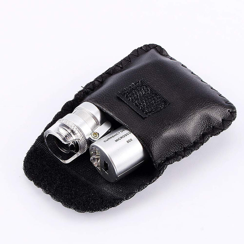 [Australia - AusPower] - Microscope Pocket Mini 60X Pocket Microscope, Jewellery Magnifying Glass LED UV Light 
