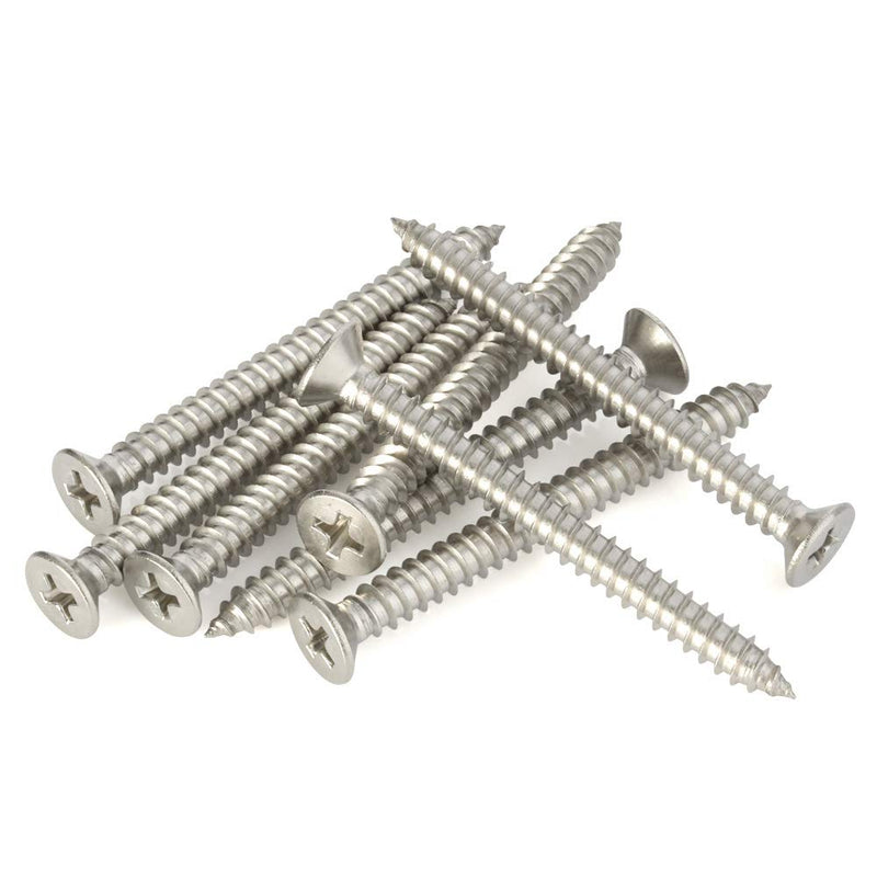 [Australia - AusPower] - #12 x 2-1/2" Flat Head Sheet Metal Screws Wood Screws, Self Tapping, Stainless Steel 18-8 (304), 25 PCS #12 x 2-1/2" 