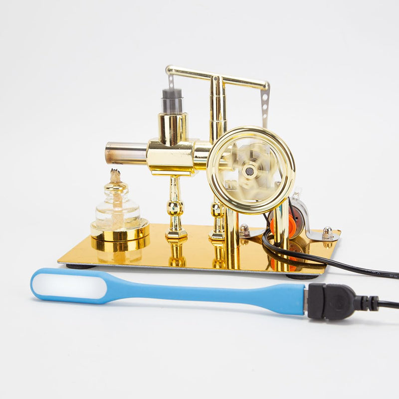 [Australia - AusPower] - Hot Air Stirling Engine Motor Education Model Electricity Power Generator LED Lights Kit Teaching Stirling Engine Kit for Adults Desktop Educational Toy Gift for Engineers (KTP01) KTP01 
