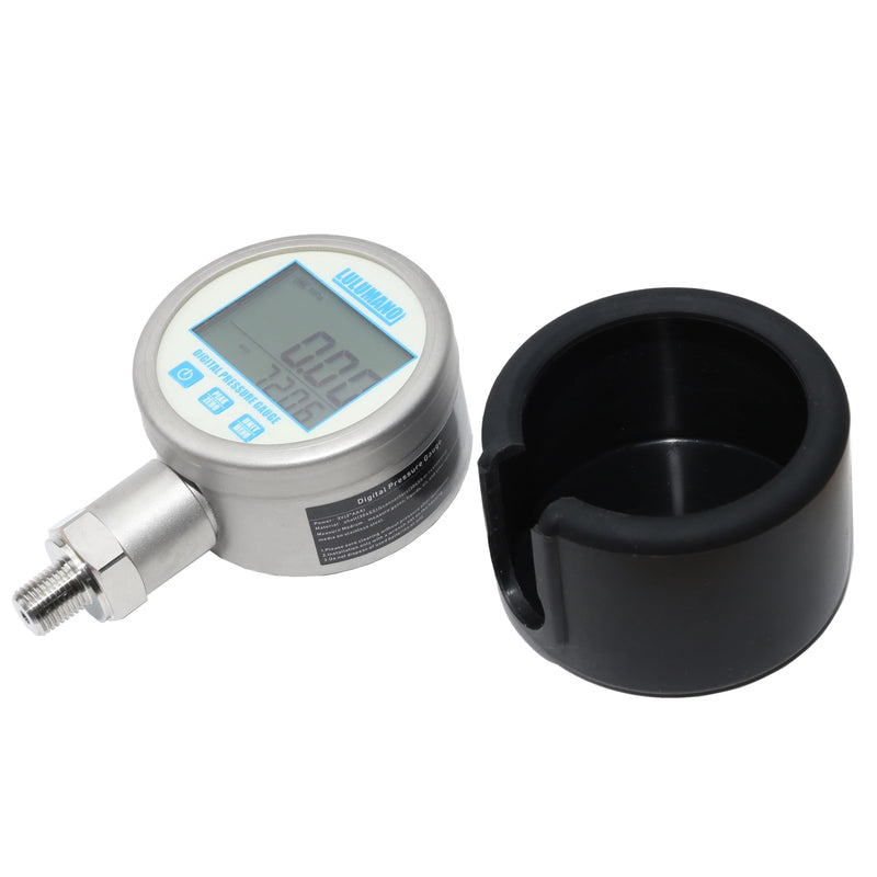 [Australia - AusPower] - LULUW 2.5" Dial Size, Digital Pressure Gauge,Digital Pressure Sensor,0-10000psi/bar/Mpa, 1/4" NPT Base Mount, 0.5% Accuracy (-15-+15PSI) -15-+15PSI 
