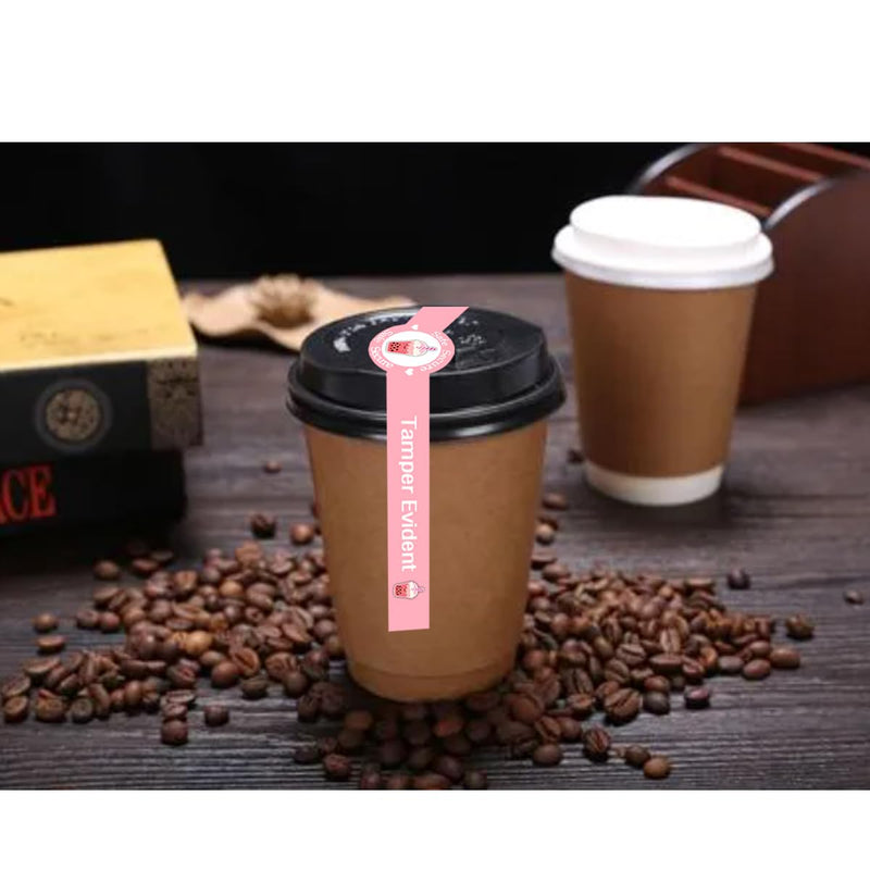 [Australia - AusPower] - Safe Secure Tamper Evident Seals Stickers for Drink Lids,1" x 9" Tamper Proof Sticker,Food Delivery Stickers Sealed for Freshness Labels Drink Food Coffee Milk Tea Ice Cream Seal Sticker,500 Pcs 