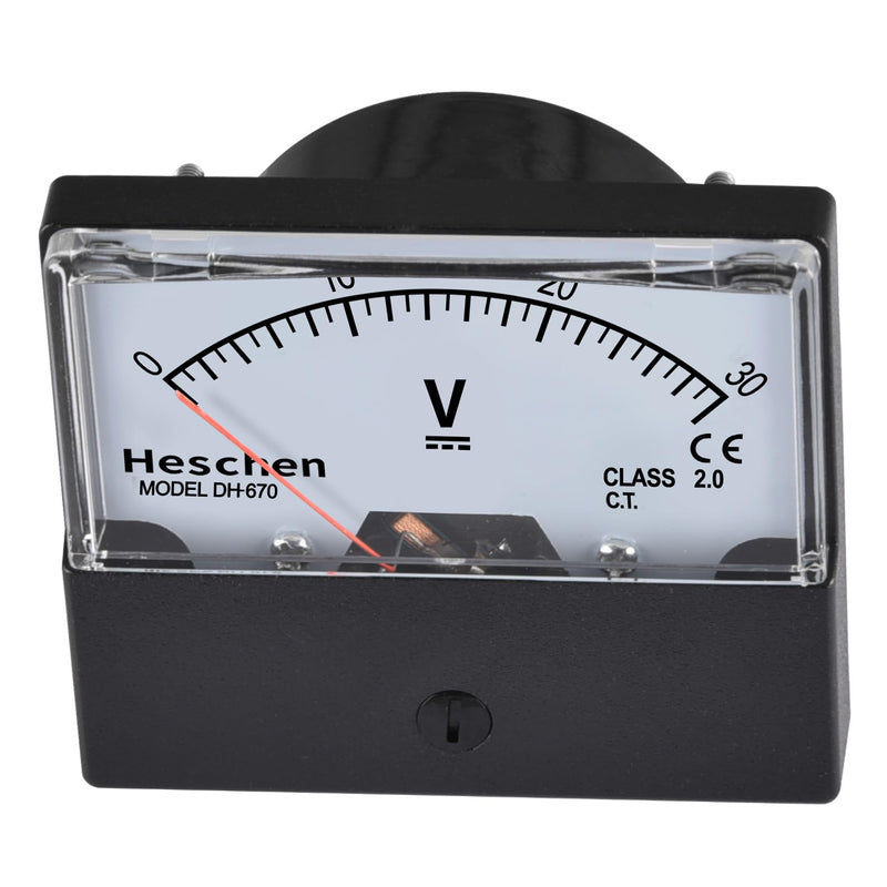 [Australia - AusPower] - Heschen DC 0-30V Class 2.0 Voltmeter, 70x60mm Panel Size, DH-670-DC30V, Voltage Tester 