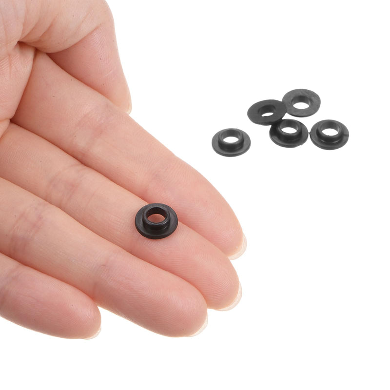 [Australia - AusPower] - uxcell 12pcs Flanged Sleeve Bearings Plastic Bushings 4.1mm Bore x 5.8mm OD x 2.5mm Length Nylon Bushings, Black 12 