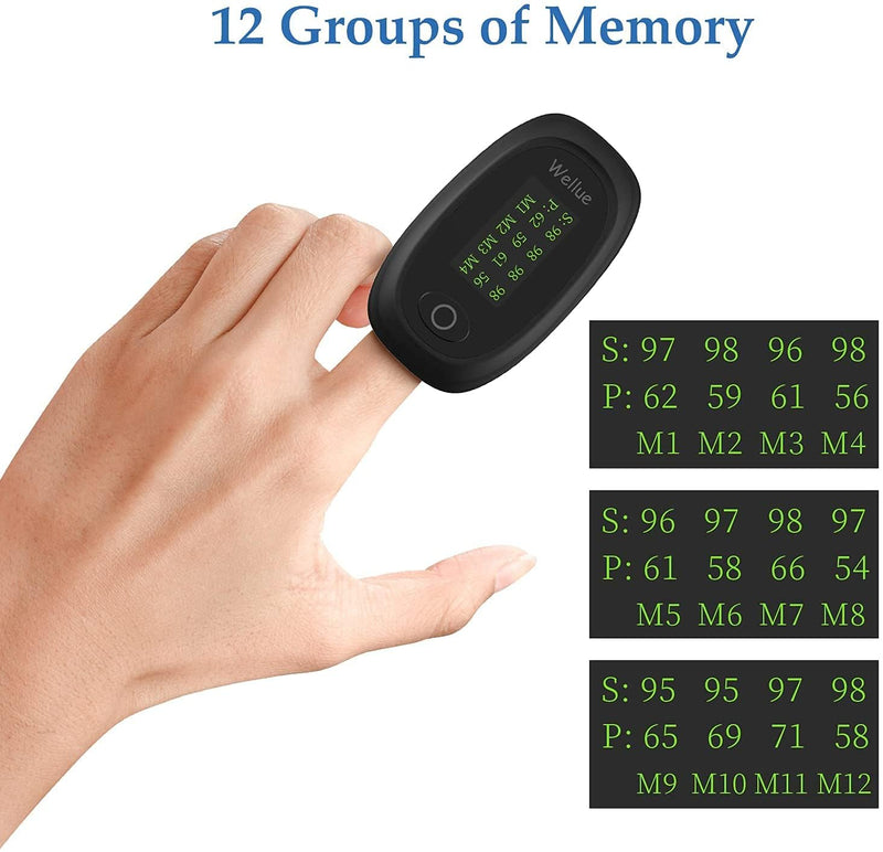 [Australia - AusPower] - Pulse Oximeter with Bluetooth, Oximeter Finger Oxygen with App, Oximeter Finger with Alarm, Quick Measurement and OLED Display, Black 