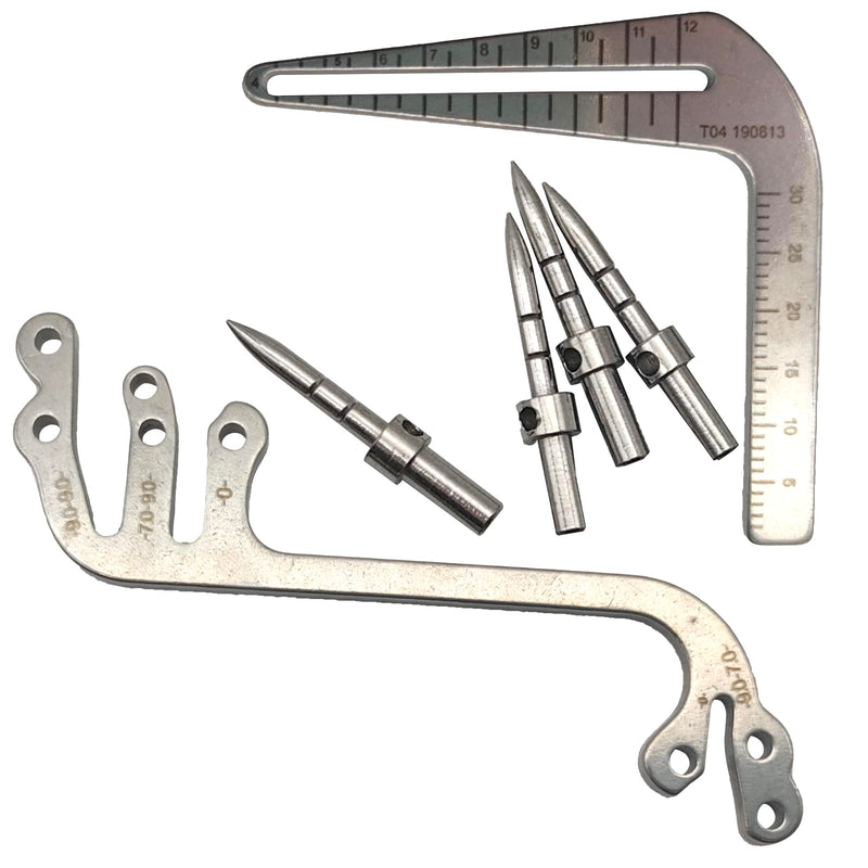 [Australia - AusPower] - Dental Implant Locating Guide Plate 6pcs/set Stainless Steel Implant Teeth Measuring Ruler Positioning Angle Ruler Dentist Implant Tool 