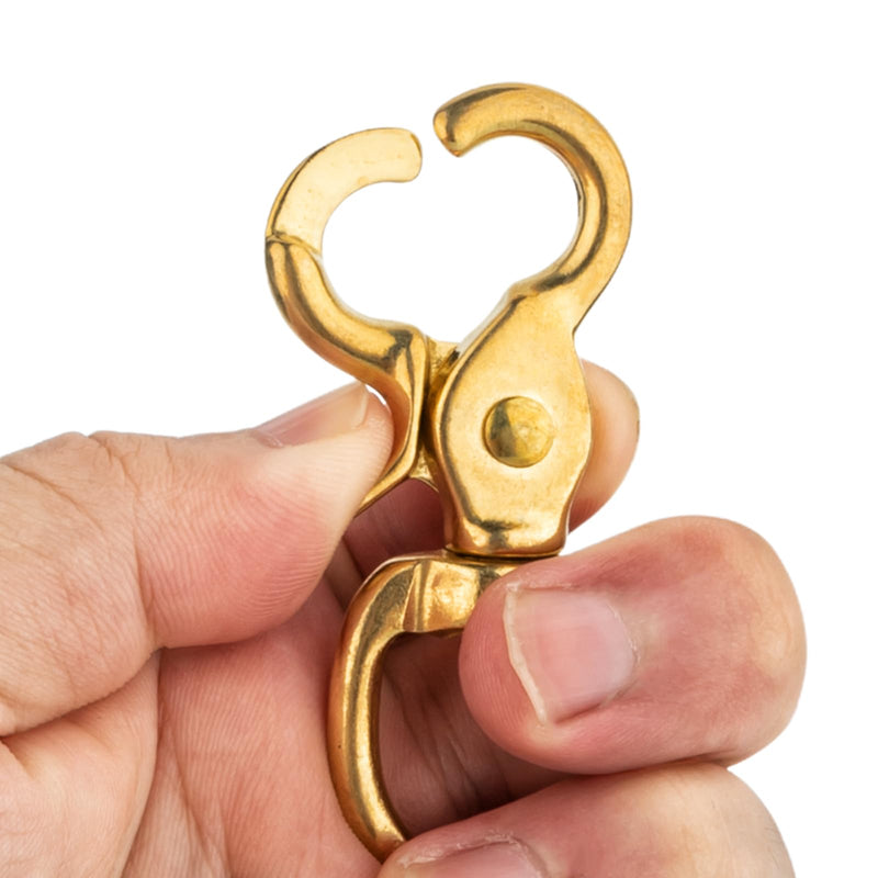 [Australia - AusPower] - Quality Solid Brass 2-3/4" Trigger Snap Hooks 5/8" Swivel Round Eye Scissor Snap Clips Heavy Duty for Pet Leashes, Purse Straps and Belting Leathercraft (Pack of 2) 