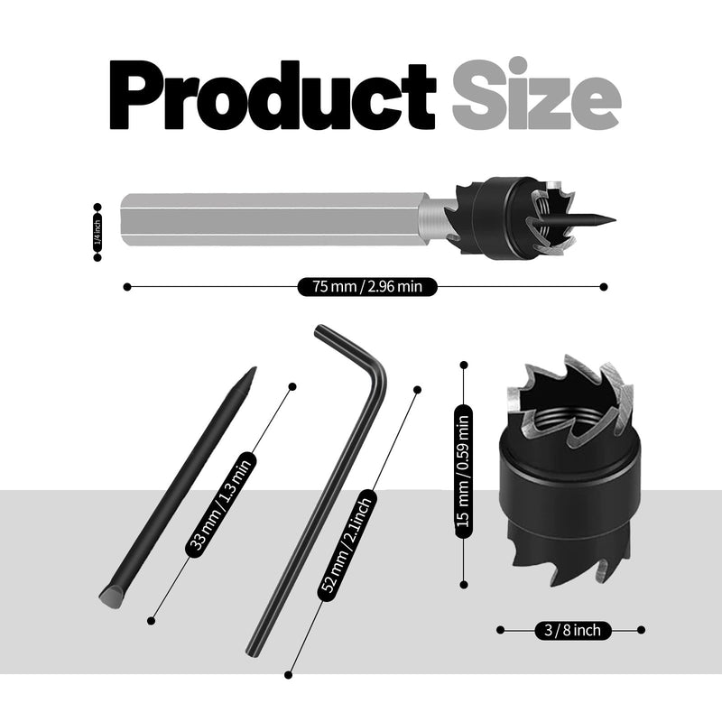 Spot Weld Cutter Set Double Sided,3/8" HSS Spot Weld Cutter Remover Drill Bits Hex Sheet Metal Hole Cutter Remover Kit for Power Drill Spot Welding, by NAKAO (16 Pcs) 16 Pcs