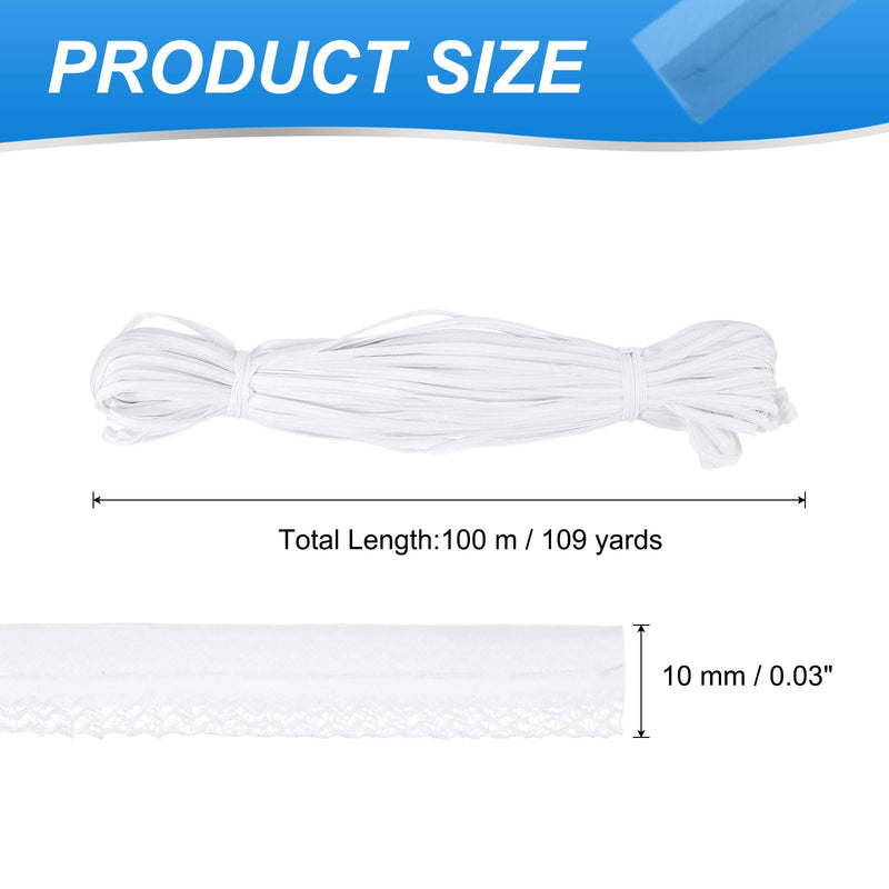 PATIKIL Reflective Piping Fabric Strip 109 Yds/100 Meters, Edging Braid Trim Sew on High Visibility Piping Tape for Clothing Bag, White
