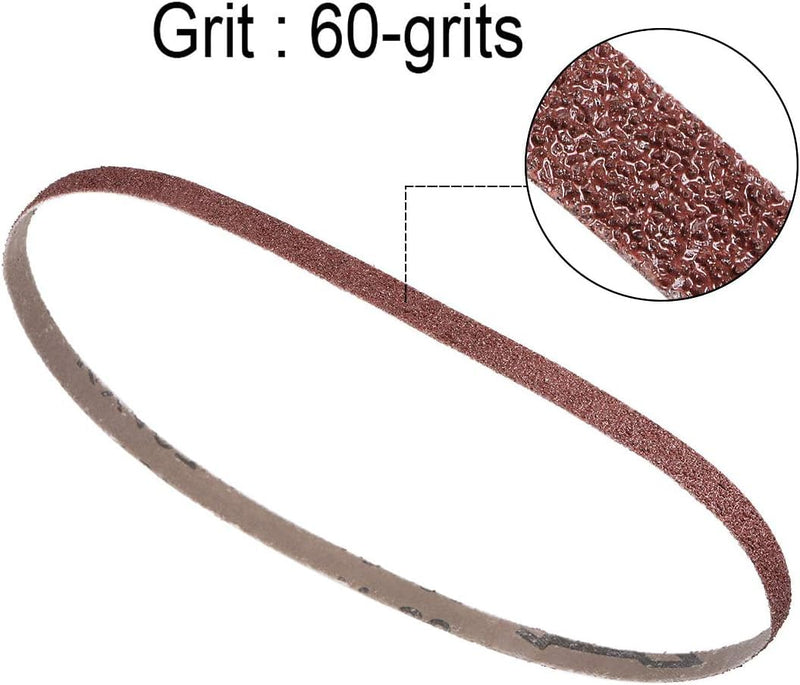 [Australia - AusPower] - 3/8 x 21 Inch Sanding Belt for Finishing Metal Drywall Polishing Sharpening 60 Grit 10pcs 